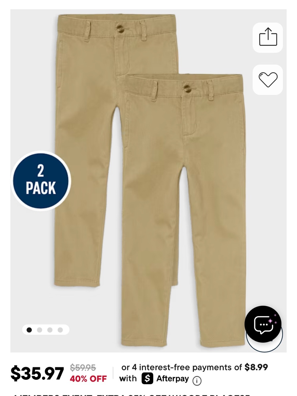 The Children's Place Boys Khaki uniform Pants - Tan